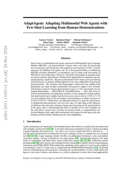 AdaptAgent: Adapting Multimodal Web Agents with Few-Shot Learning from
  Human Demonstrations