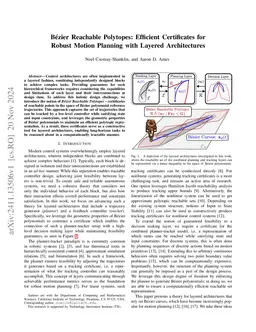 Bezier Reachable Polytopes: Efficient Certificates for Robust Motion
  Planning with Layered Architectures