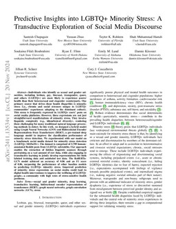 Predictive Insights into LGBTQ+ Minority Stress: A Transductive
  Exploration of Social Media Discourse