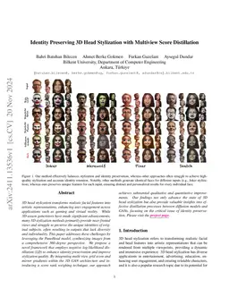 Identity Preserving 3D Head Stylization with Multiview Score Distillation