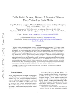 Public Health Advocacy Dataset: A Dataset of Tobacco Usage Videos from
  Social Media