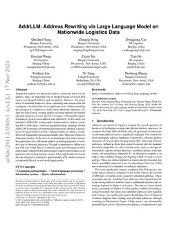 AddrLLM: Address Rewriting via Large Language Model on Nationwide
  Logistics Data