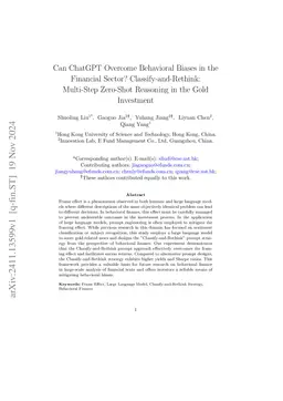 Can ChatGPT Overcome Behavioral Biases in the Financial Sector? Classify-and-Rethink: Multi-Step Zero-Shot Reasoning in the Gold Investment