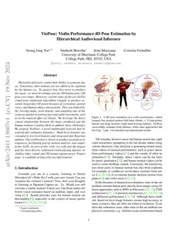 VioPose: Violin Performance 4D Pose Estimation by Hierarchical
  Audiovisual Inference