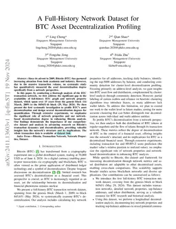 A Full-History Network Dataset for BTC Asset Decentralization Profiling