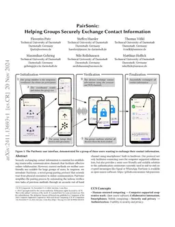 PairSonic: Helping Groups Securely Exchange Contact Information