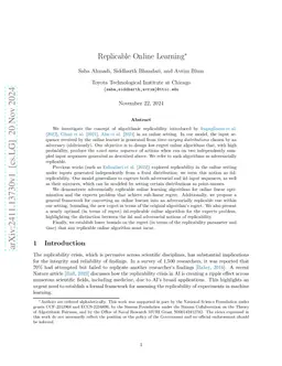 Replicable Online Learning