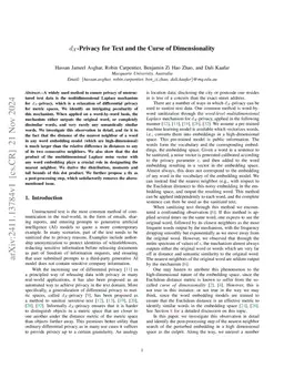 $d_X$-Privacy for Text and the Curse of Dimensionality