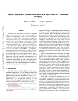 Segment Anything in Light Fields for Real-Time Applications via
  Constrained Prompting