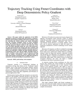 Trajectory Tracking Using Frenet Coordinates with Deep Deterministic
  Policy Gradient