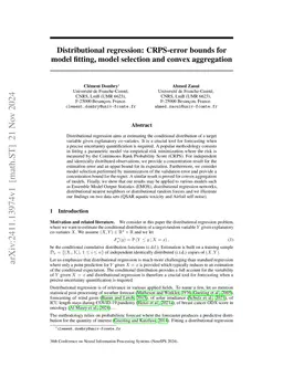 Distributional regression: CRPS-error bounds for model fitting, model
  selection and convex aggregation