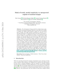 Mask of truth: model sensitivity to unexpected regions of medical images