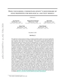 Does your model understand genes? A benchmark of gene properties for
  biological and text models
