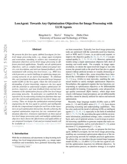 LossAgent: Towards Any Optimization Objectives for Image Processing with LLM Agents