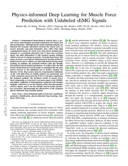 Physics-informed Deep Learning for Muscle Force Prediction with
  Unlabeled sEMG Signals