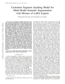 Customize Segment Anything Model for Multi-Modal Semantic Segmentation
  with Mixture of LoRA Experts