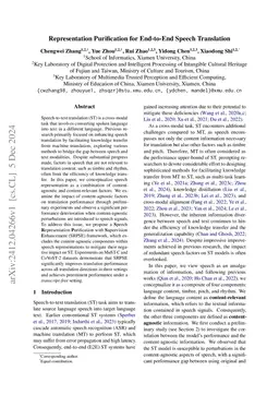 Representation Purification for End-to-End Speech Translation