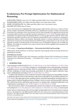 Evolutionary Pre-Prompt Optimization for Mathematical Reasoning