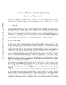 Federated Automated Feature Engineering