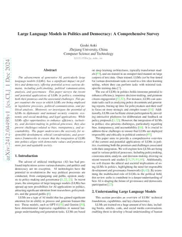 Large Language Models in Politics and Democracy: A Comprehensive Survey