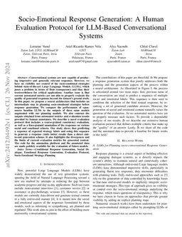 Socio-Emotional Response Generation: A Human Evaluation Protocol for
  LLM-Based Conversational Systems