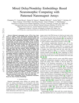 Mixed Delay/Nondelay Embeddings Based Neuromorphic Computing with
  Patterned Nanomagnet Arrays