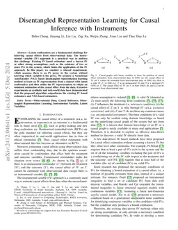 Disentangled Representation Learning for Causal Inference with
  Instruments