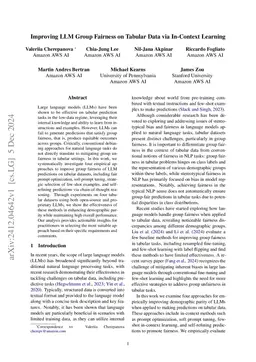 Improving LLM Group Fairness on Tabular Data via In-Context Learning