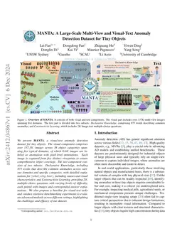 MANTA: A Large-Scale Multi-View and Visual-Text Anomaly Detection
  Dataset for Tiny Objects