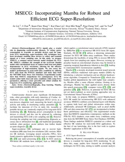 MSECG: Incorporating Mamba for Robust and Efficient ECG Super-Resolution
