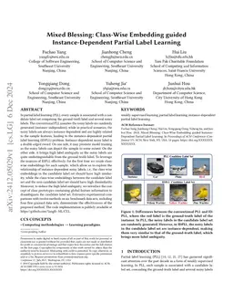 Mixed Blessing: Class-Wise Embedding guided Instance-Dependent Partial
  Label Learning
