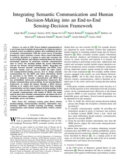 Integrating Semantic Communication and Human Decision-Making into an End-to-End Sensing-Decision Framework