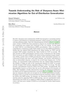Towards Understanding the Role of Sharpness-Aware Minimization
  Algorithms for Out-of-Distribution Generalization