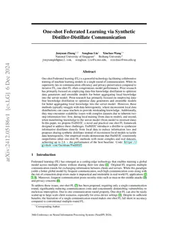 One-shot Federated Learning via Synthetic Distiller-Distillate
  Communication