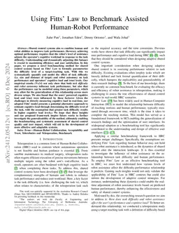 Using Fitts' Law to Benchmark Assisted Human-Robot Performance