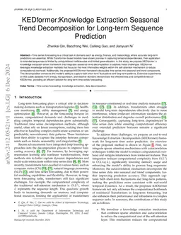 KEDformer:Knowledge Extraction Seasonal Trend Decomposition for
  Long-term Sequence Prediction
