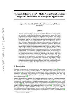 Towards Effective GenAI Multi-Agent Collaboration: Design and Evaluation
  for Enterprise Applications