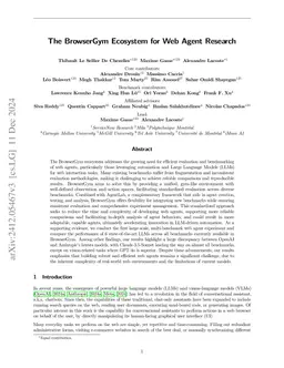 The BrowserGym Ecosystem for Web Agent Research