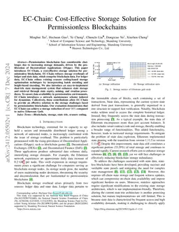 EC-Chain: Cost-Effective Storage Solution for Permissionless Blockchains