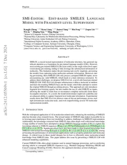 SMI-Editor: Edit-based SMILES Language Model with Fragment-level Supervision