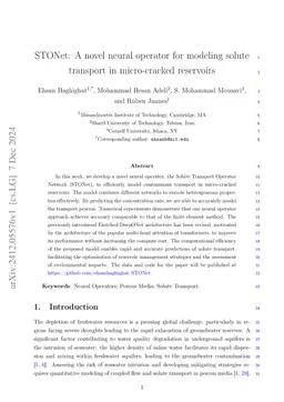 STONet: A neural operator for modeling solute transport in micro-cracked reservoirs