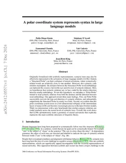 A polar coordinate system represents syntax in large language models