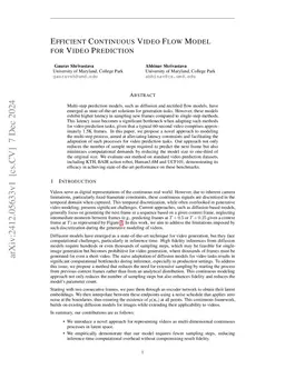 Efficient Continuous Video Flow Model for Video Prediction