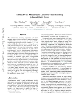 Black Swan: Abductive and Defeasible Video Reasoning in Unpredictable Events
