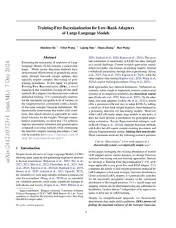 Training-Free Bayesianization for Low-Rank Adapters of Large Language Models