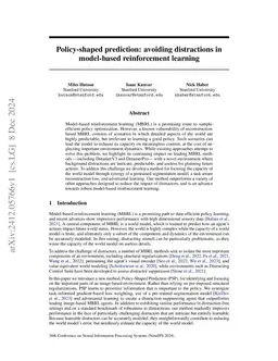 Policy-shaped prediction: avoiding distractions in model-based
  reinforcement learning