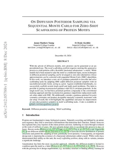 On diffusion posterior sampling via sequential Monte Carlo for zero-shot scaffolding of protein motifs