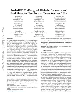 TurboFFT: Co-Designed High-Performance and Fault-Tolerant Fast Fourier
  Transform on GPUs