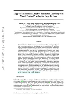 DapperFL: Domain Adaptive Federated Learning with Model Fusion Pruning
  for Edge Devices