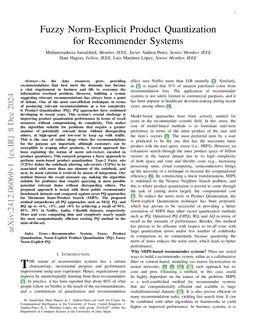 Fuzzy Norm-Explicit Product Quantization for Recommender Systems